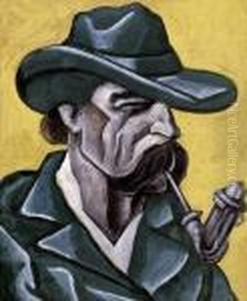 Man In A Hat Oil Painting by Hugo Scheiber