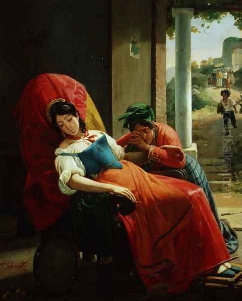 The Assassinated Woman, c.1824 Oil Painting by Jean-Victor Schnetz