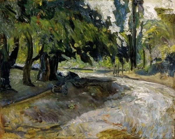 Park Scene Oil Painting by Hugo Scheiber