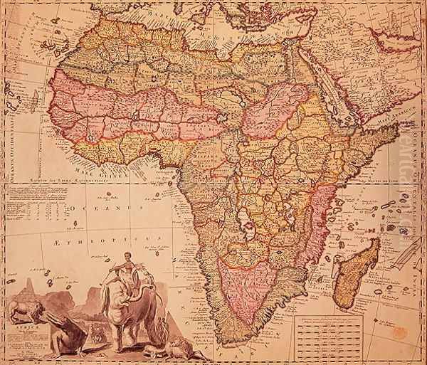 Map of Africa Oil Painting by Pieter Schenk