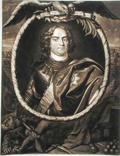 Augustus II 1670-1733 King of Poland, 1709 Oil Painting by Pieter Schenk