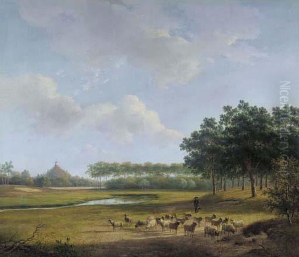 The Estate Raephorst In Wassenaar Oil Painting by Andreas Schelfhout