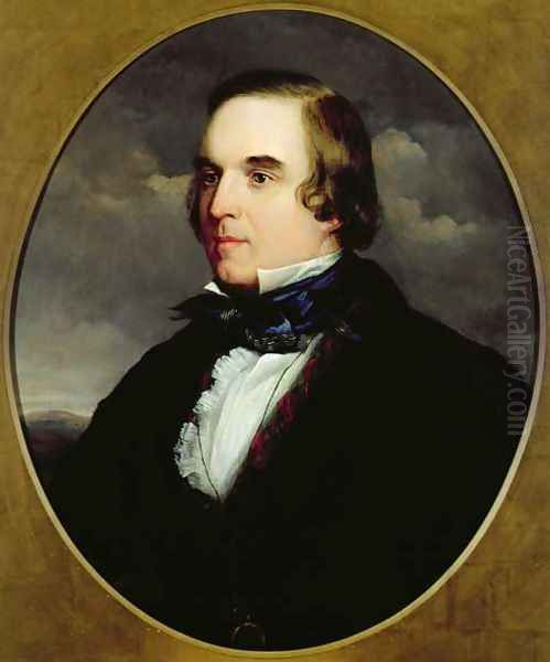 Portrait of George Linley 1798-1865 Oil Painting by Charles Henry Schwanfelder