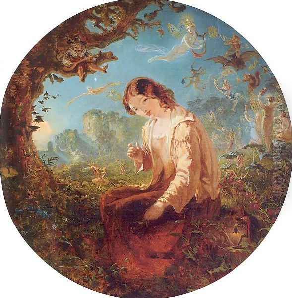 Fairy Music (Bonny Kilmeny) Oil Painting by Follower of Sir Joseph Noel Paton