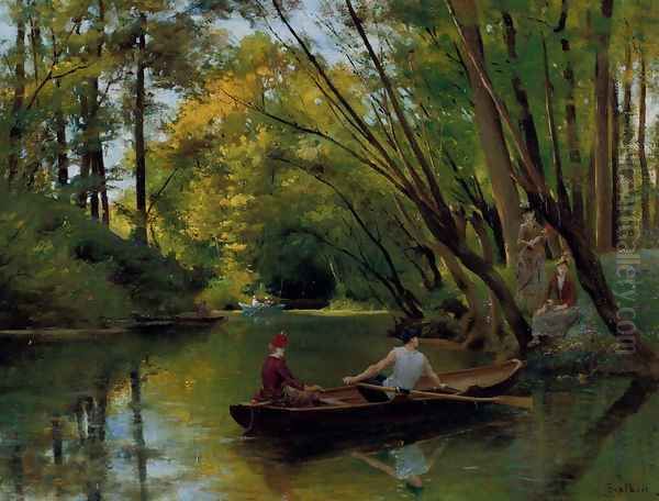 The Boatmen Oil Painting by Jules Scalbert