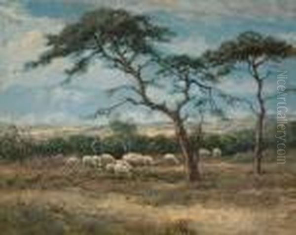 Shepherds And Sheep By The Dunes by Johan Frederik Corn. Scherrewitz