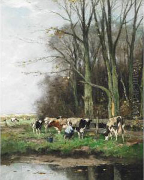 Milking Time Holland by Johan Frederik Corn. Scherrewitz