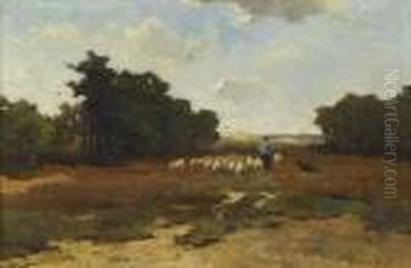 Herder With Sheep by Johan Frederik Corn. Scherrewitz