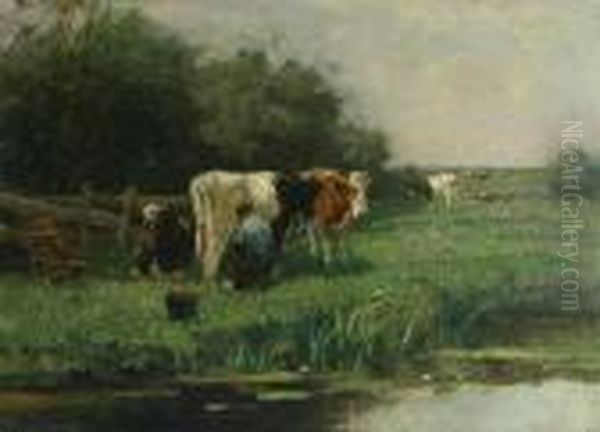 Milking The Cows by Johan Frederik Corn. Scherrewitz