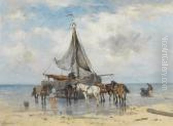 At Low Tide by Johan Frederik Corn. Scherrewitz