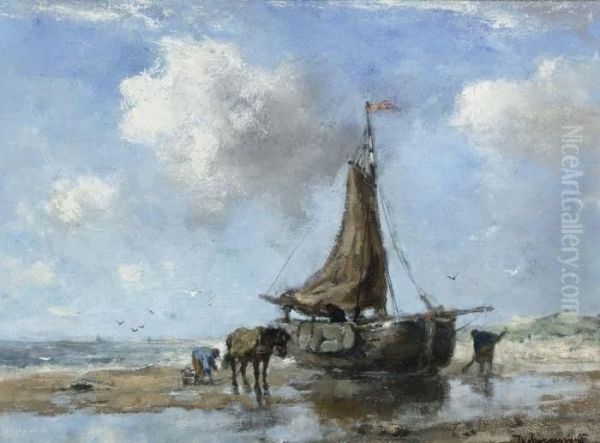 Fishermen Oil Painting by Johan Frederik Corn. Scherrewitz