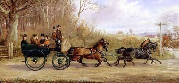 A Brake and Four going to a Meet, 1873 Oil Painting by Alfred Sheldon-Williams