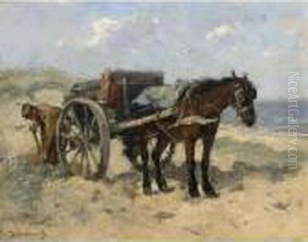 Loading The Sand Cart Oil Painting by Johan Frederik Corn. Scherrewitz