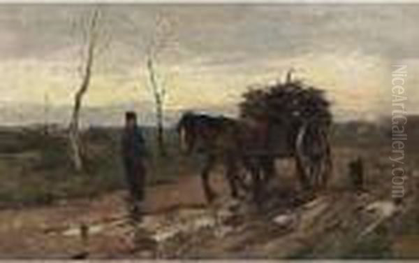 Returning Home Oil Painting by Johan Frederik Corn. Scherrewitz