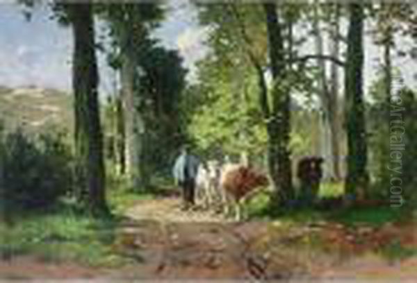 Cows Returning From Pasture by Johan Frederik Corn. Scherrewitz