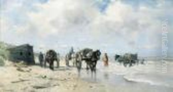 Shellfishers In The Breakers by Johan Frederik Corn. Scherrewitz