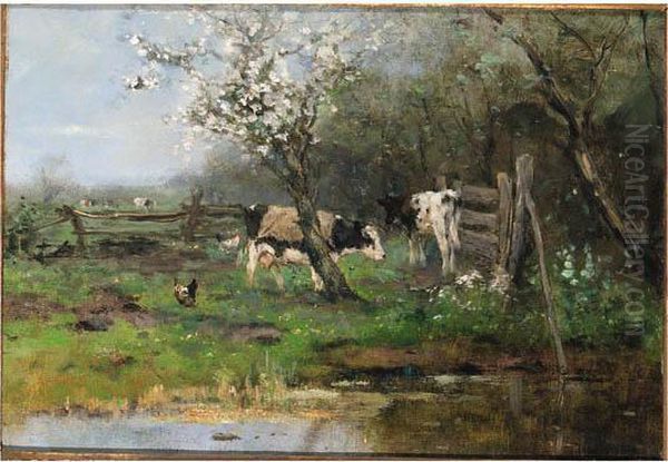 Cows In An Orchard by Johan Frederik Corn. Scherrewitz