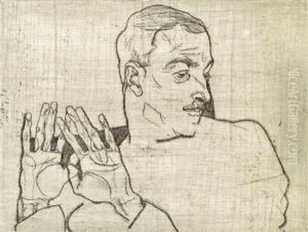 Bildnis Arthur Roesslers Oil Painting by Egon Schiele