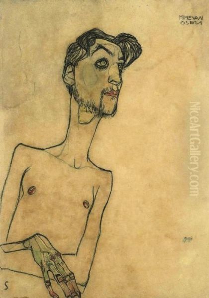 Mime Van Osen Oil Painting by Egon Schiele