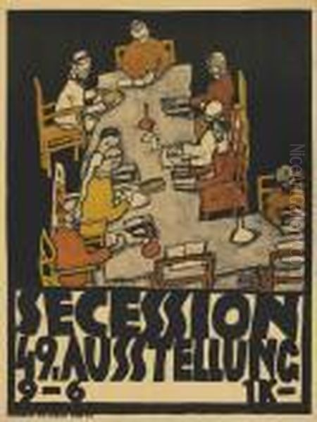 Secession 49. Ausstellung Plakat Oil Painting by Egon Schiele