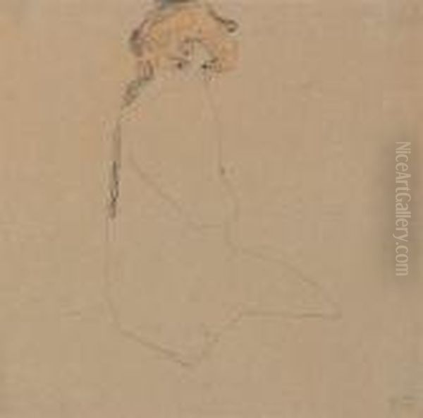 Madchen Mit Rotem Haar Oil Painting by Egon Schiele