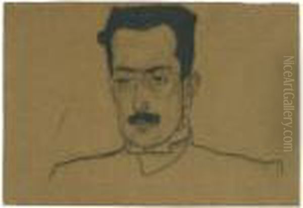 Portrait Of Otto Freund Oil Painting by Egon Schiele