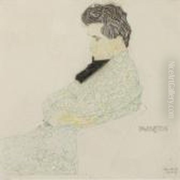 Portrat Des Komponisten Arthur Lowenstein (portrait Of The Composer Arthur Lowenstein) Oil Painting by Egon Schiele