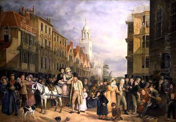 The Stoppage of the Bank, c.1827 Oil Painting by Rolinda Sharples