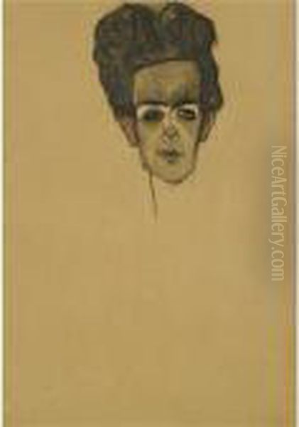 Selbstbildnis (self-portrait) Oil Painting by Egon Schiele