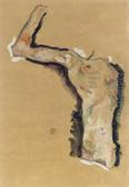 Mannlicher Torso (korper Und Arm) Oil Painting by Egon Schiele