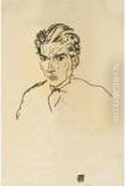 Portrat Hugo Sonnenschein (portrait Of Hugo Sonnenschein) Oil Painting by Egon Schiele