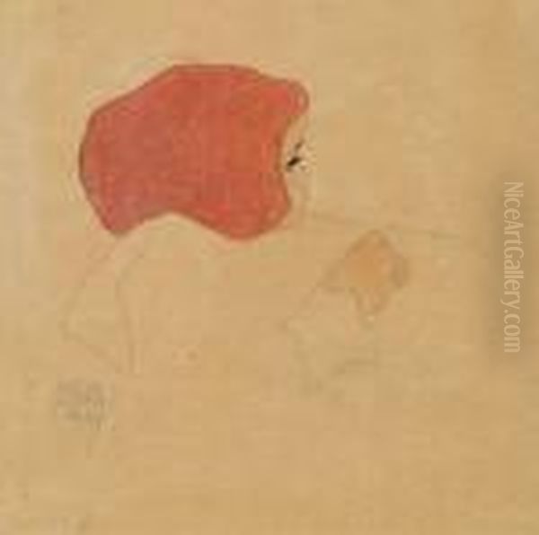 Kind Nach Rechts Schauend Oil Painting by Egon Schiele