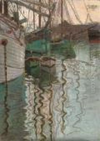 Hafen Von Triest Oil Painting by Egon Schiele