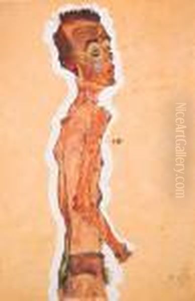 Selbstbildnis Oil Painting by Egon Schiele