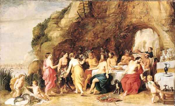 The Feast of Achelous Oil Painting by Adriaan van Stalbemt