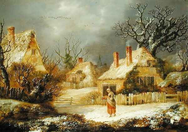 A Winter Landscape Oil Painting by George, of Chichester Smith