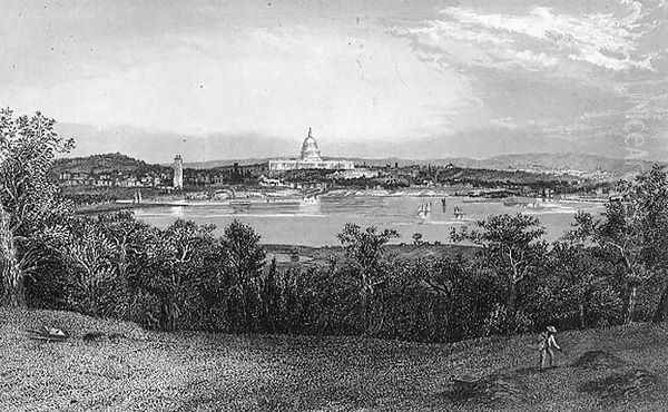 Washington from Arlington Heights, engraved by Robert Hinshelwood 1812-c.1875 1872 Oil Painting by William Ludlow Sheppard