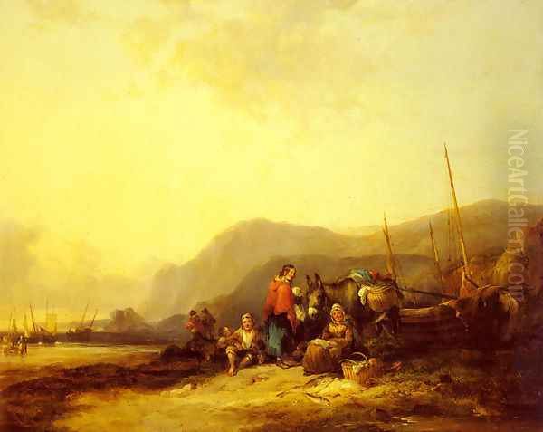 On The Hampshire Coast Oil Painting by Snr William Shayer