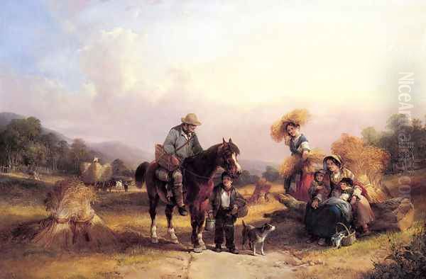 Harvesters Resting Oil Painting by Snr William Shayer