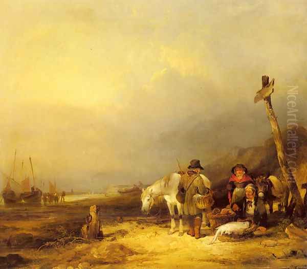 On The South Coast Oil Painting by Snr William Shayer