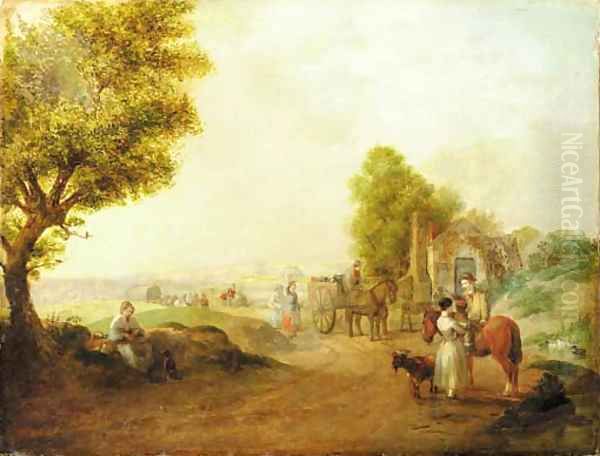 The way to market Oil Painting by Snr William Shayer