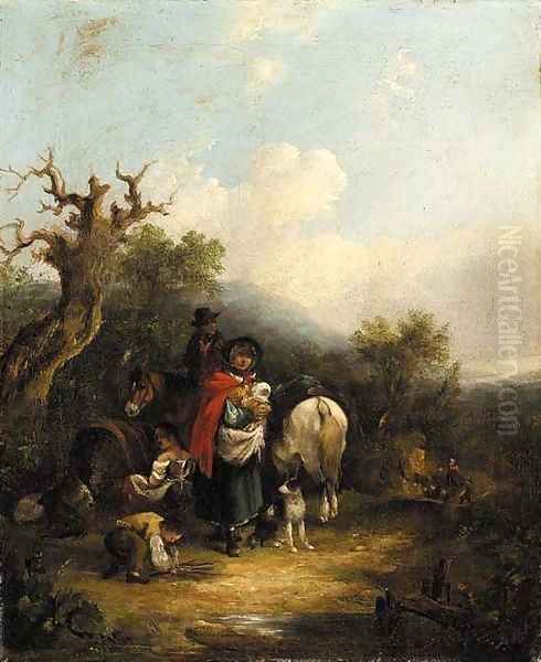 At the wayside Oil Painting by Snr William Shayer