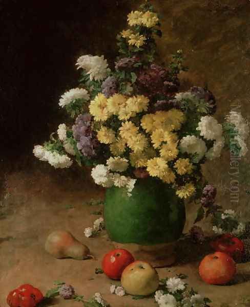 Flowers and Fruit, 1880 Oil Painting by Claude Emile Schuffenecker