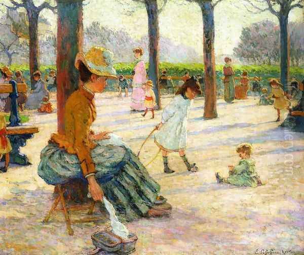 The Square at Luxembourg Park Oil Painting by Claude Emile Schuffenecker