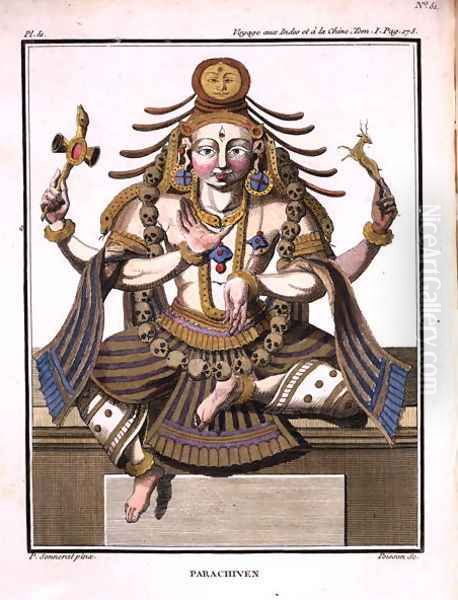 An aspect of Shiva, from Voyage aux Indes et a la Chine by Pierre Sonnerat, engraved by Poisson, published 1782 Oil Painting by Pierre Sonnerat