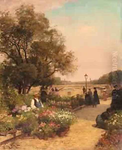 Gilbert Vibert Gabriel Quai Aux Fleurs Oil Painting by Aime Stevens