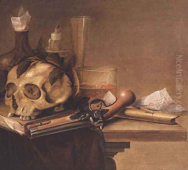 A Vanitas Still Life Oil Painting by Pieter van Steenwyck