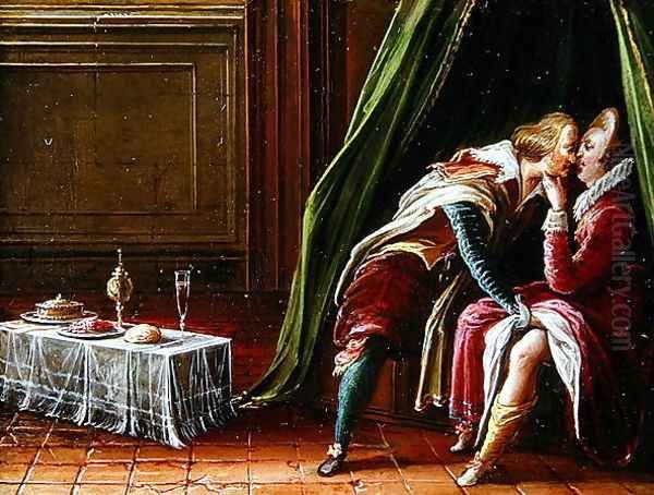 Amorous couple in an interior, 1605 Oil Painting by Hendrick van, the Younger Steenwyck