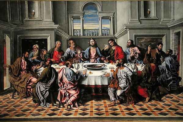 The Last Supper Oil Painting by Girolamo da Santacroce