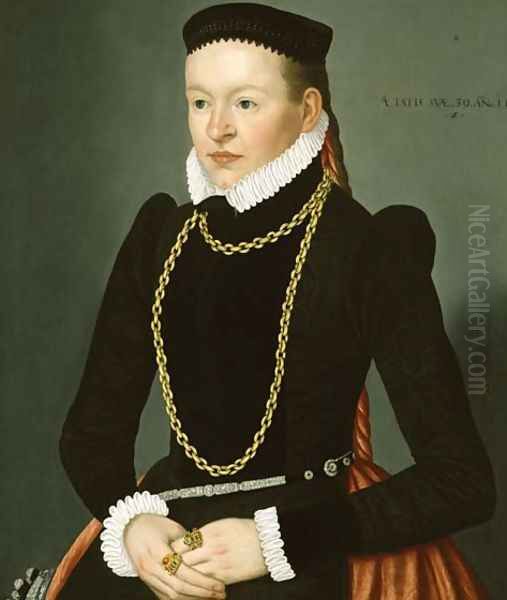 Portrait of a lady, c.1585 Oil Painting by Lorenz Strauch